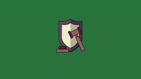 An axe and shield hammer isolated isolated on green screen background Stock Footage 336892208