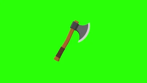Axe animated chopping and swinging tool weapon in 4k green screen background Stock Footage 342539987