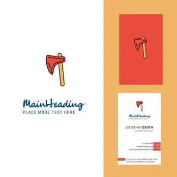 Axe Creative Logo and business card. vertical Design Vector Illustration
