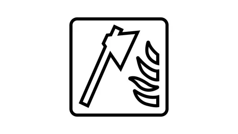 Axe emergency safety line icon animation Stock Footage 326133317