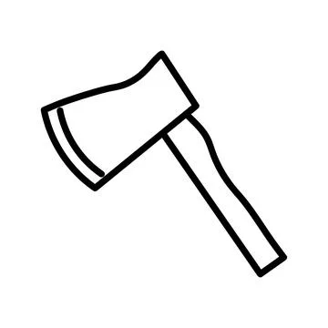 Axe flat icon. Pictogram for web. Line stroke. Isolated on white background.  Stock Illustration