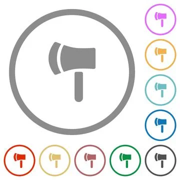 Axe flat icons with outlines Stockillustratie