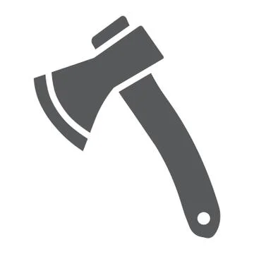Axe glyph icon, tool and tomahawk, ax sign, vector graphics, a solid pattern on Illustrazione stock
