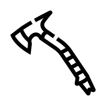 Axe hatchet tomahawk tool line icon illustrating equipment Stock Illustration