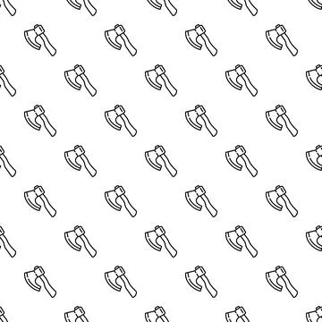 Axe hatchet tool seamless pattern wallpaper background Stock Illustration