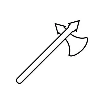 Axe icon element of weapon icon for mobile concept and web apps. Thin line ax Stock Illustration