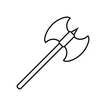 Axe icon element of weapon icon for mobile concept and web apps. Thin line ax Stock Illustration