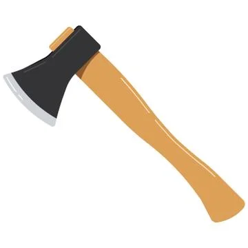 Axe icon isolated on white background flat design cartoon style vector illust Stock Illustration