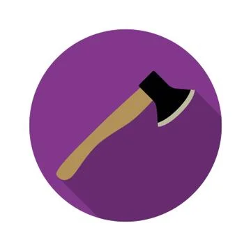 Axe icon with long shadow Stock Illustration