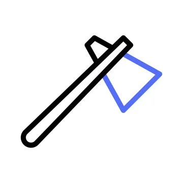 Axe Icon with a Sharp Blue Blade Edge Shape イラスト素材