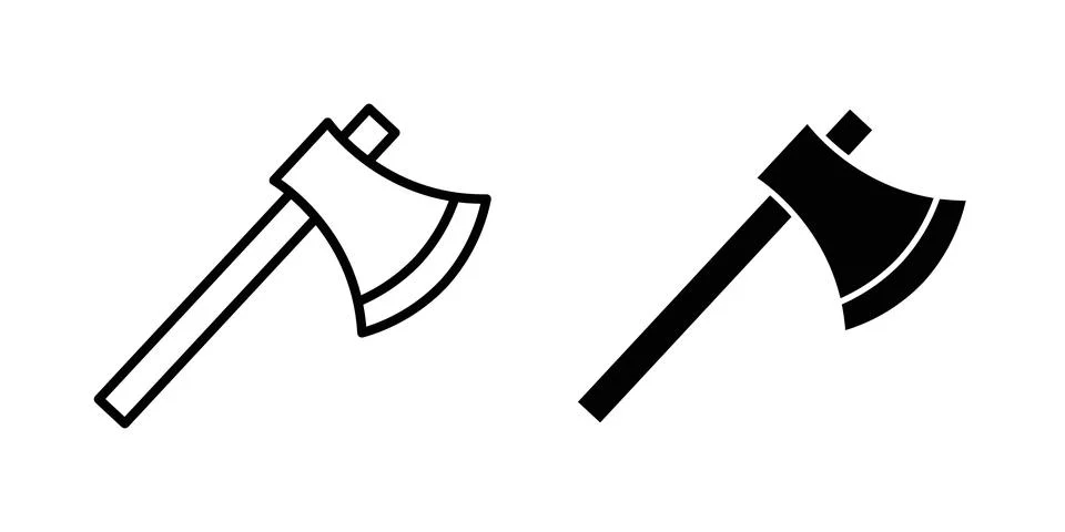 Axe icon symbol. Flat and Stroke Vector illustration Stock Illustration