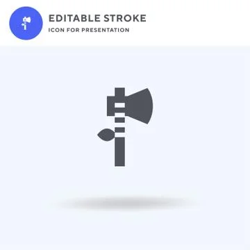 Axe icon vector, filled flat sign, solid pictogram isolated on white, logo Illustration