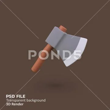 Axe isolated 3d render icon illustration PSD Template