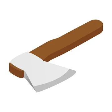 Axe isometric 3d icon Illustration