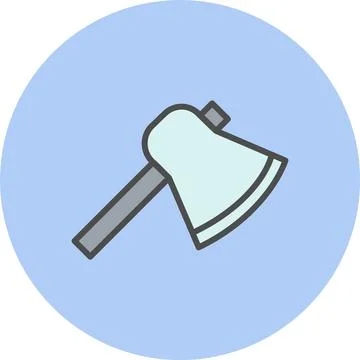 Axe Line Filled Circle Icon Stock Illustration