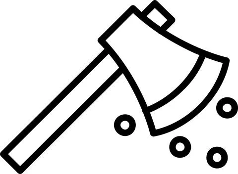 Axe Line Icon Design Stock Illustration