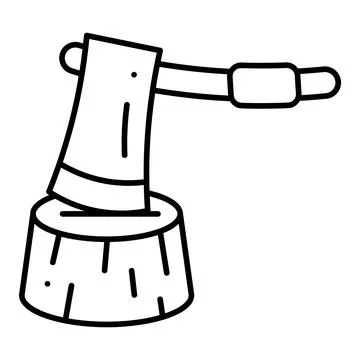 Axe Line Icon 스톡 일러스트
