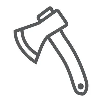 Axe line icon, tool and tomahawk, ax sign, vector graphics, a linear pattern on Stock Illustration