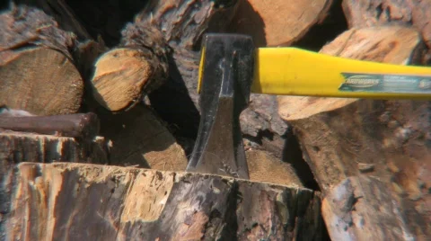 Axe in log  Vídeo Stock 506569