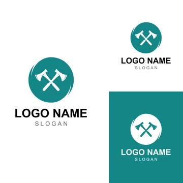 Axe logo/hatchet logo with concept design vector illustration template. Stock Illustration