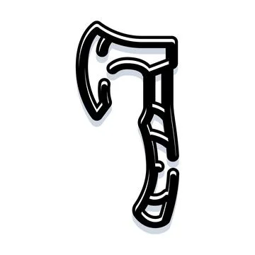 Axe or hatchet hand tool icon illustration Stock Illustration