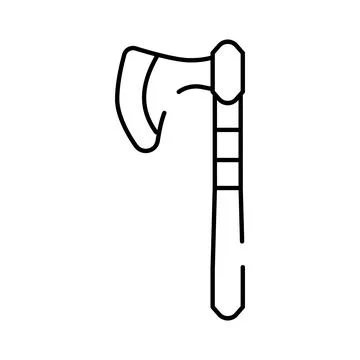 Axe outline vector icon representing tool or weapon Stock Illustration