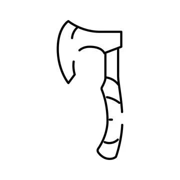 Axe outline vector icon representing a sharp tool Stock Illustration