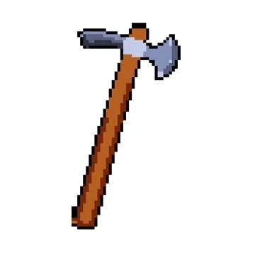 Axe pickaxe pixel art vector illustration Illustrazione stock