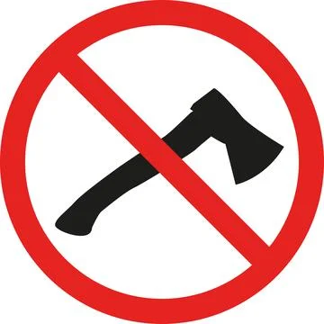 Axe prohibited sign. Illustrazione stock