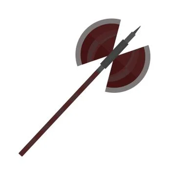 Axe steel isolated and sharp axe cartoon weapon icon isolated on white and Illustrazione stock