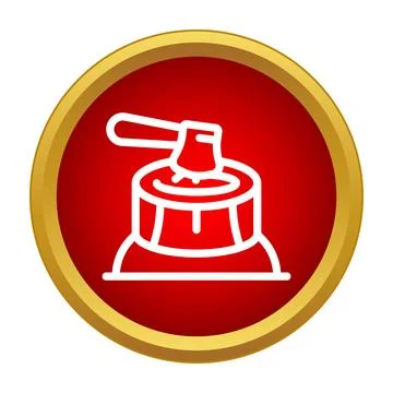 Axe stuck in tree stump icon for logging Stockillustratie