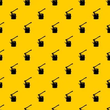 Axe stuck in a tree stump pattern vector Stock Illustration
