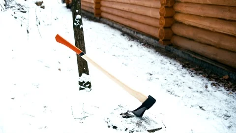 Axe in stump Stock Footage 99772112