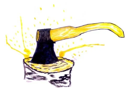 Axe in a Stump Illustrazione stock