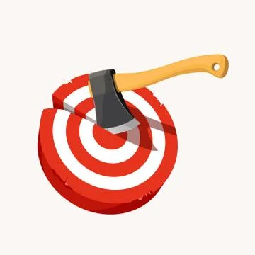 Axe in target Stock Illustration