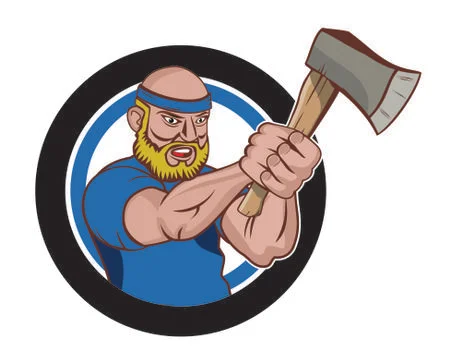 Axe throwing logo vector Illustrazione stock