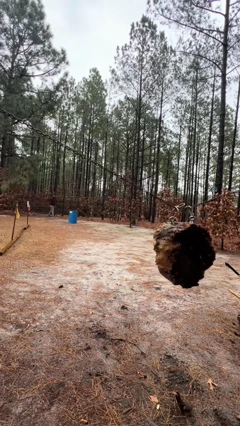 Axe Throwing in the Rain - 02 May 2025 Stock Footage 314062926