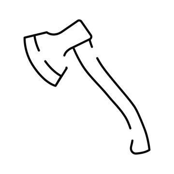 Axe tool for chopping wood and lumberjack work Stock Illustration