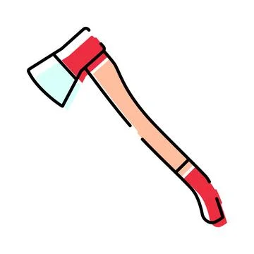 Axe tool for chopping wood and lumberjack work Stock Illustration