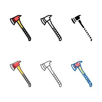 Axe tool color icon vector styleset Stock Illustration