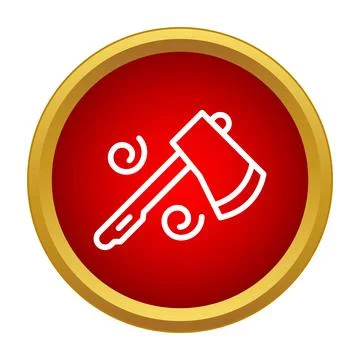 Axe tool icon representing woodworking and carpentry Stock Illustration