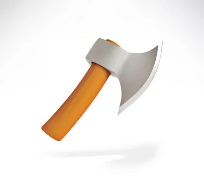 Axe tool isolated vector minimalist 3D icon Stock Illustration