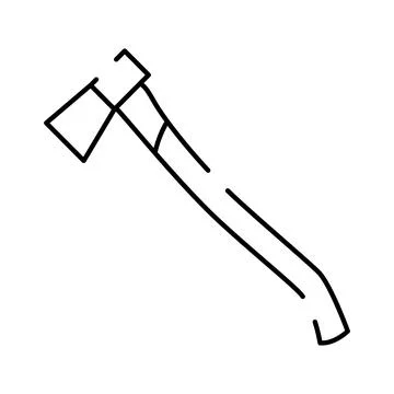 Axe tool line art drawing symbol Stock Illustration