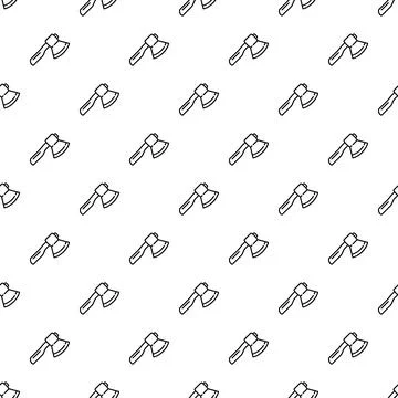Axe tool seamless pattern background creating lumberjack theme Stock Illustration