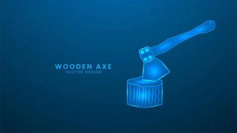 Axe tool with wooden handles. Camping tourism activity and expedition adven.. Stock Illustration