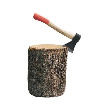 Axe in tree stump Stock Photos