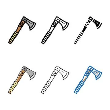Axe viking color icon vector variations Stock Illustration