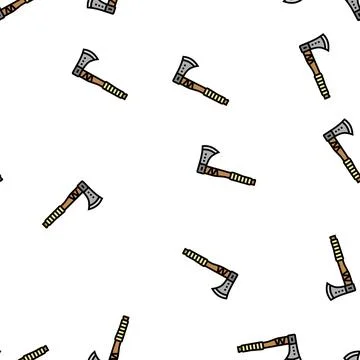 Axe viking vector seamless pattern Stock Illustration