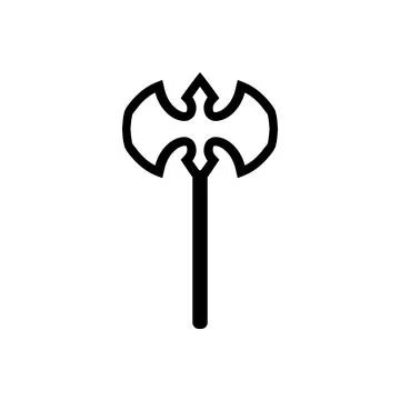 Axe, weapon of war, catchy logo Stock Illustration