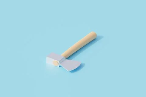 Axe wood handle single isolated object. 3d render illustration イラスト素材